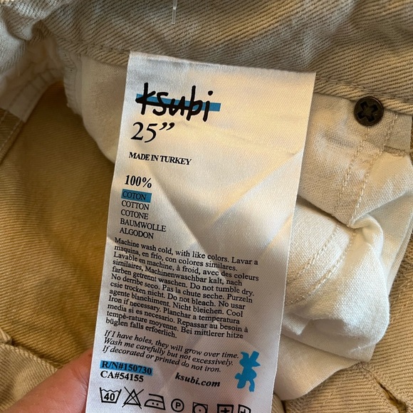 Ksubi 
Brooklyn Mid High Rise Relaxed Straight Leg, Cream Size 25 - Picture 13 of 17